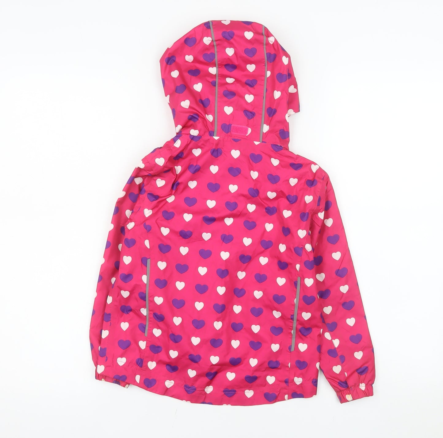 Avenue Girls Pink Heart Print Hooded Rain Coat 5-6 Years Water Resistant