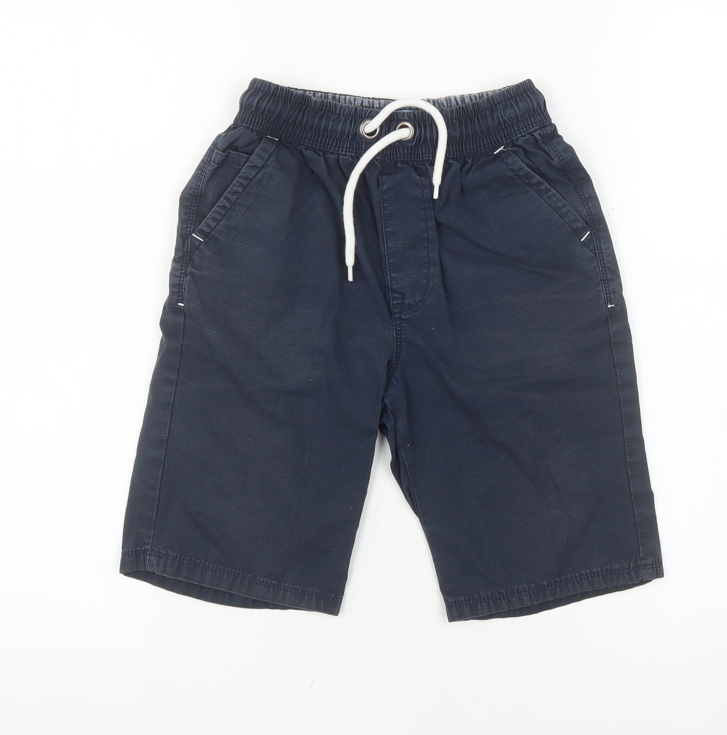 Next Boys Blue Cotton Twill Drawstring Shorts 10 Years Casual Summer Wear