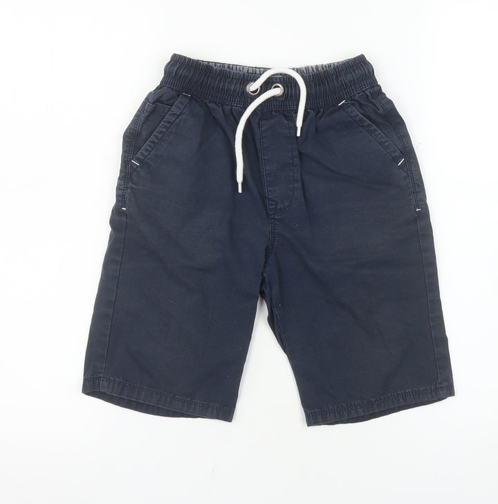 Next Boys Blue Cotton Twill Drawstring Shorts 10 Years Casual Summer Wear