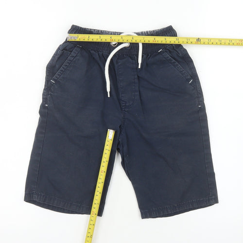 Next Boys Blue Cotton Twill Drawstring Shorts 10 Years Casual Summer Wear
