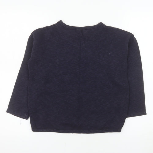 Zara Girls Navy Blue Sequin Love Pullover Sweatshirt Size 9-10 Years
