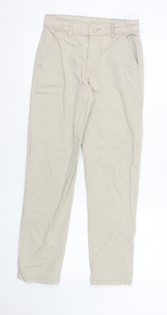 Dunnes Stores Boys Beige Chino Trousers 10-11 Years Cotton Blend