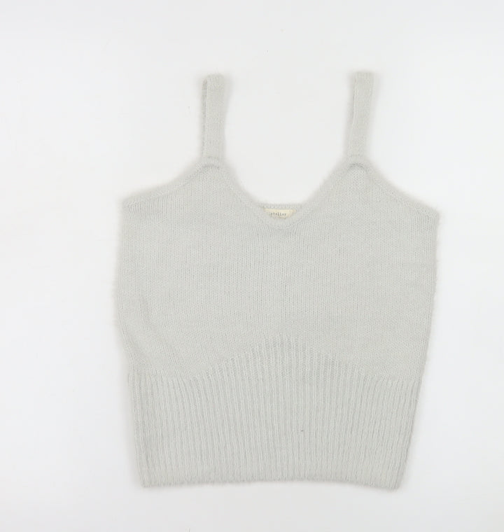 Nicole Miller Women's Grey Knit Camisole Tank Top Size S