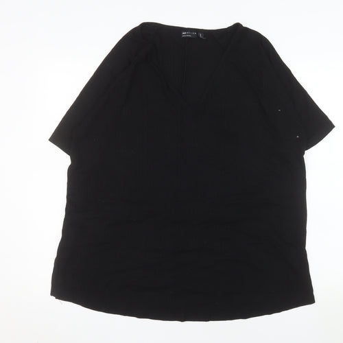 ASOS Women’s Black Cotton V-Neck Short Sleeve Tall Blouse UK 10