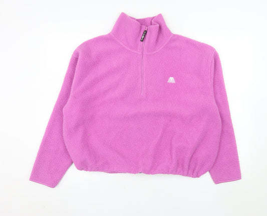 4th Arq Women Pink 1/2 Zip Fleece Pullover Sweatshirt Size S