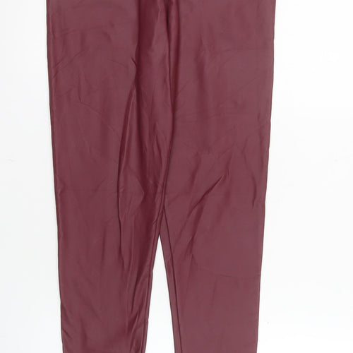 Yu & Me Paris Women's Brown Faux Leather Ankle Leggings M/L