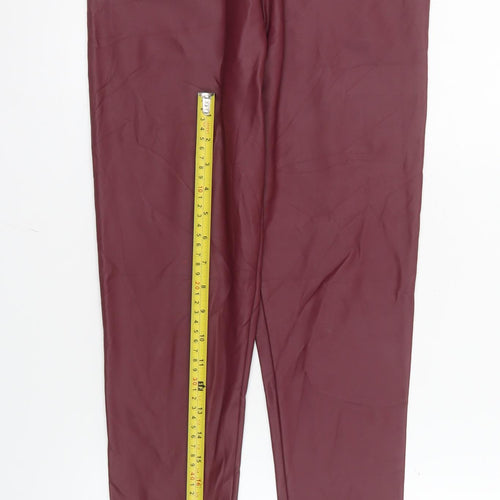 Yu & Me Paris Women's Brown Faux Leather Ankle Leggings M/L
