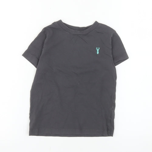 Next Boys Black Cotton Short Sleeve Crew Neck T-Shirt 4 Years