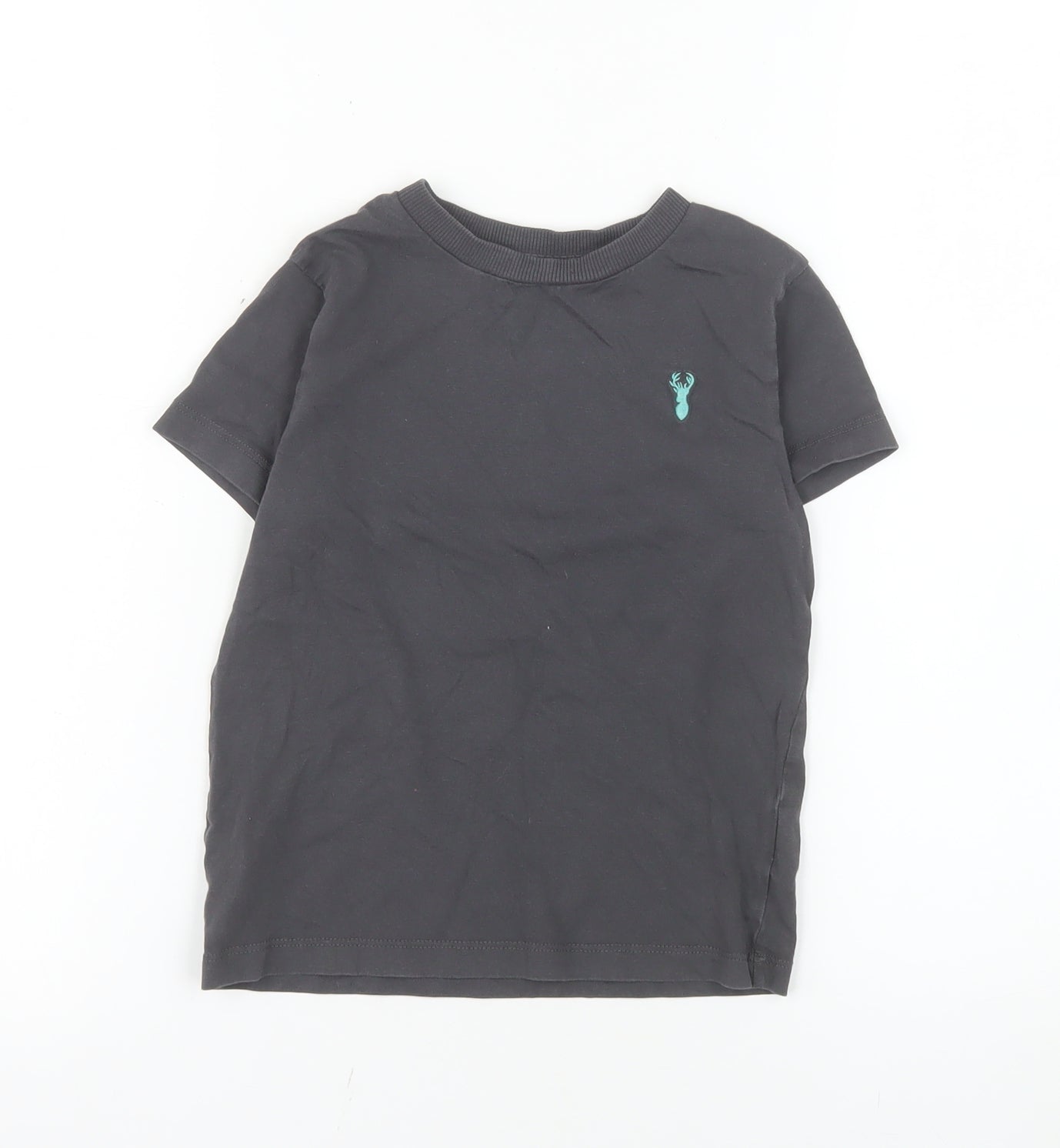 Next Boys Black Cotton Short Sleeve Crew Neck T-Shirt 4 Years
