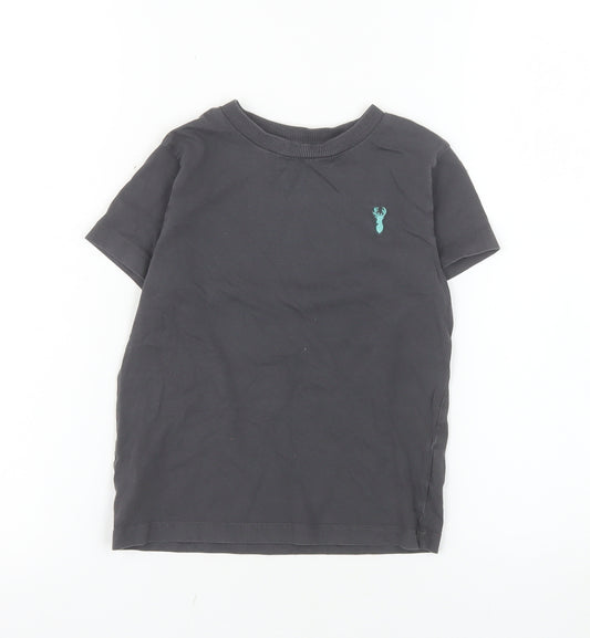 Next Boys Black Cotton Short Sleeve Crew Neck T-Shirt 4 Years