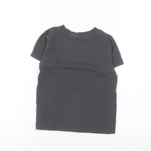 Next Boys Black Cotton Short Sleeve Crew Neck T-Shirt 4 Years