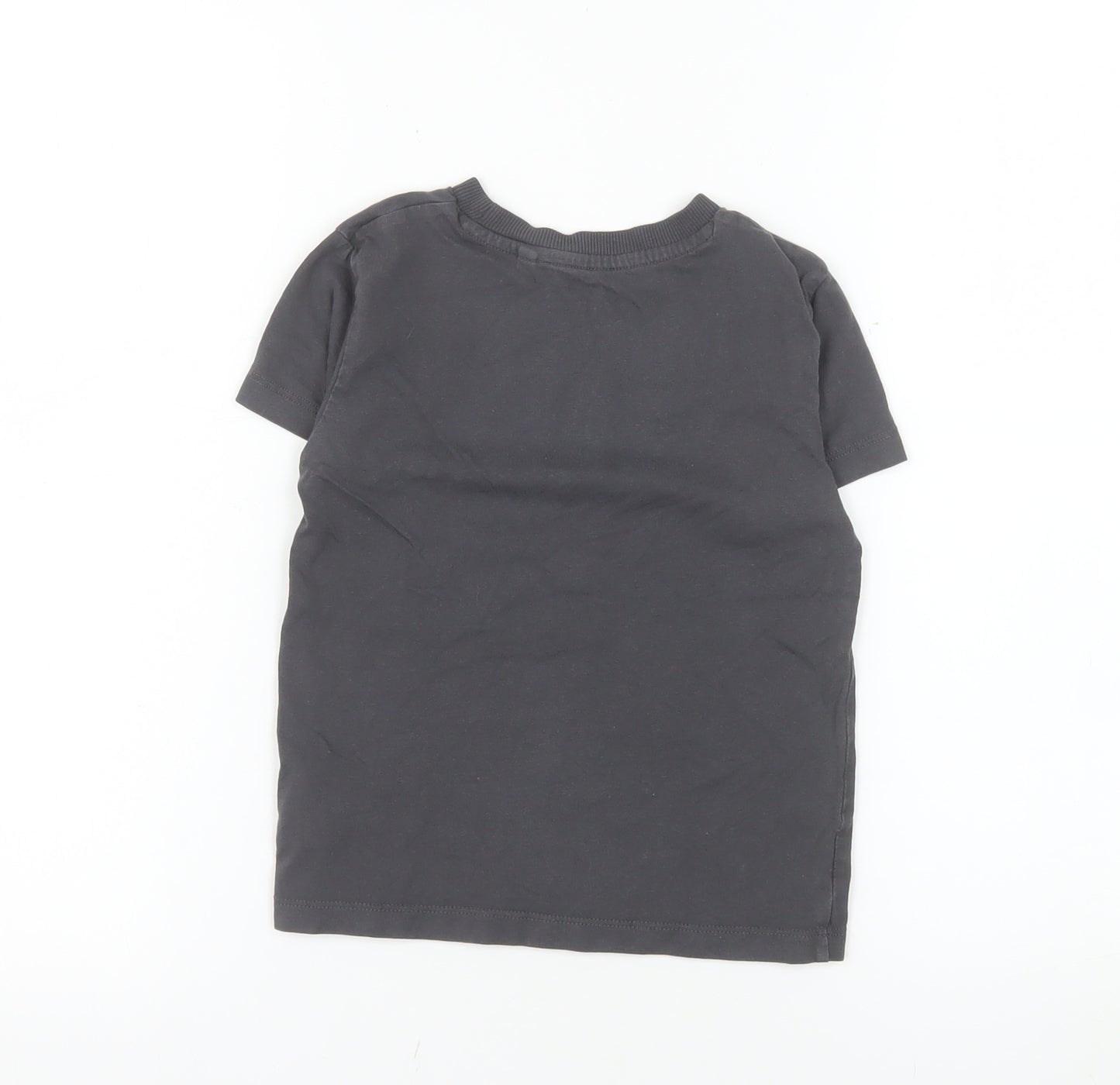 Next Boys Black Cotton Short Sleeve Crew Neck T-Shirt 4 Years