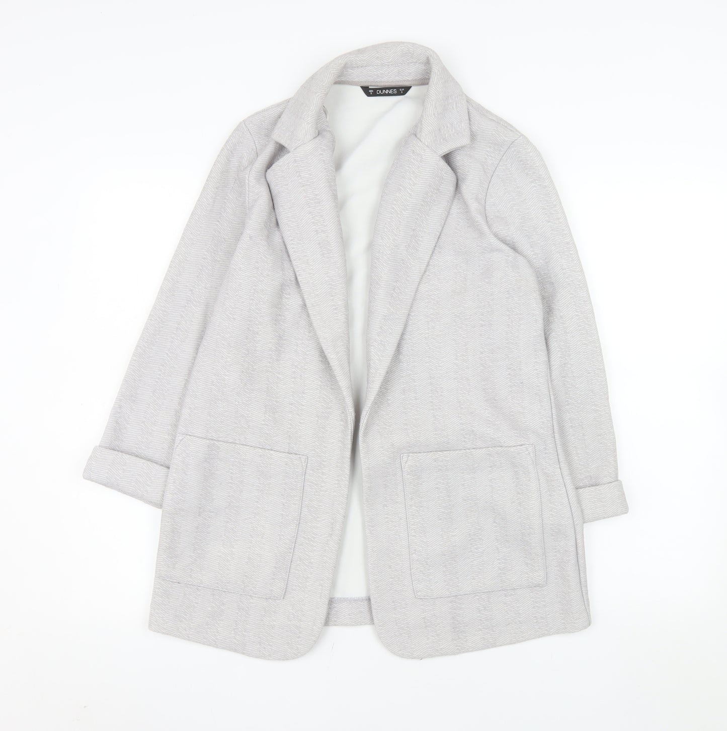 Dunnes Stores Women’s Grey Coatigan Small Mid-Length Knit Jacket