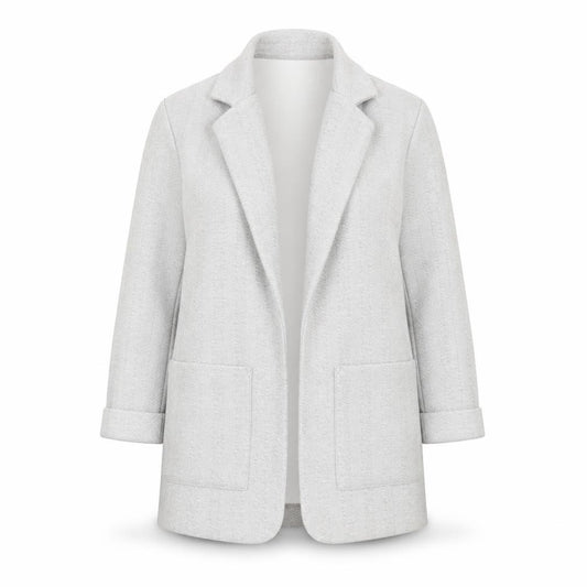 Front view of Dunnes Women’s Grey Coatigan Small Mid-Length Knit Jacket
