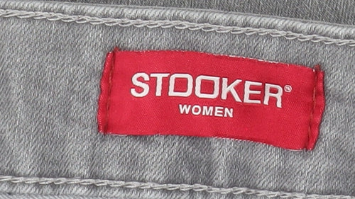 Stooker Women Grey Straight Fit Plus Size 22 Stretch Denim Jeans