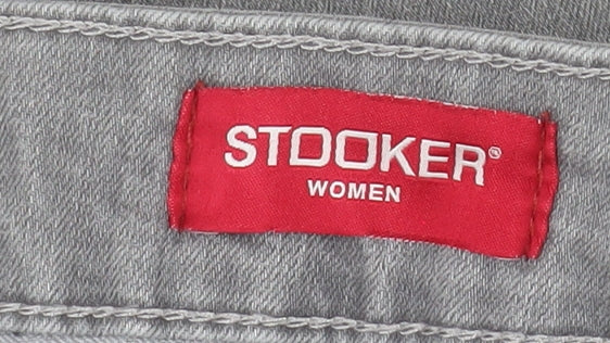 Stooker Women Grey Straight Fit Plus Size 22 Stretch Denim Jeans