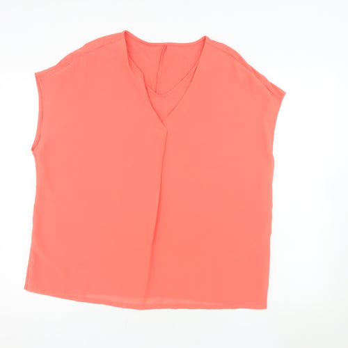 Bonita Women's Pink V-Neck Sleeveless Blouse Top Size XL