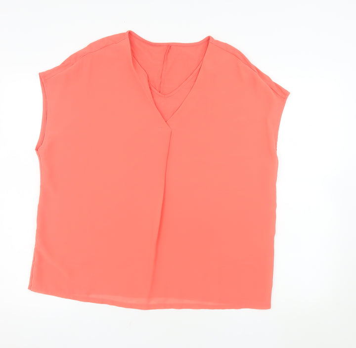 Bonita Women's Pink V-Neck Sleeveless Blouse Top Size XL