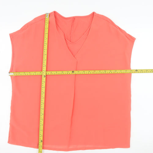 Bonita Women's Pink V-Neck Sleeveless Blouse Top Size XL