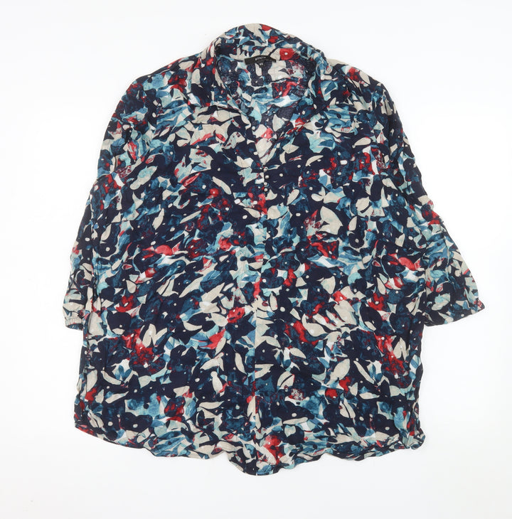 Bonita Womens Multicoloured Floral Viscose Tunic Blouse Size 18