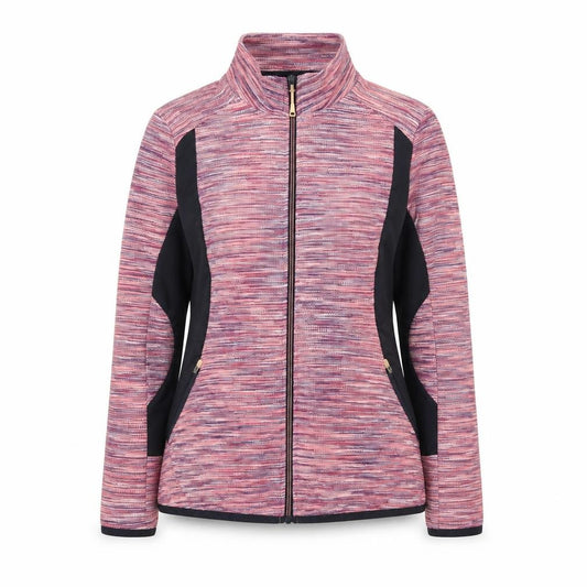 Front view of St Bernard Women’s Pink Full Zip Lightweight Stretch Jacket, size L