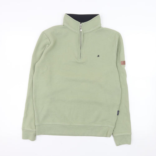 Mineral Men's Green 1/4 Zip High Neck Sweatshirt Size M