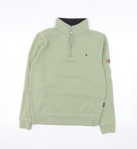 Mineral Men's Green 1/4 Zip High Neck Sweatshirt Size M