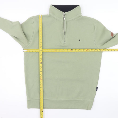 Mineral Men's Green 1/4 Zip High Neck Sweatshirt Size M