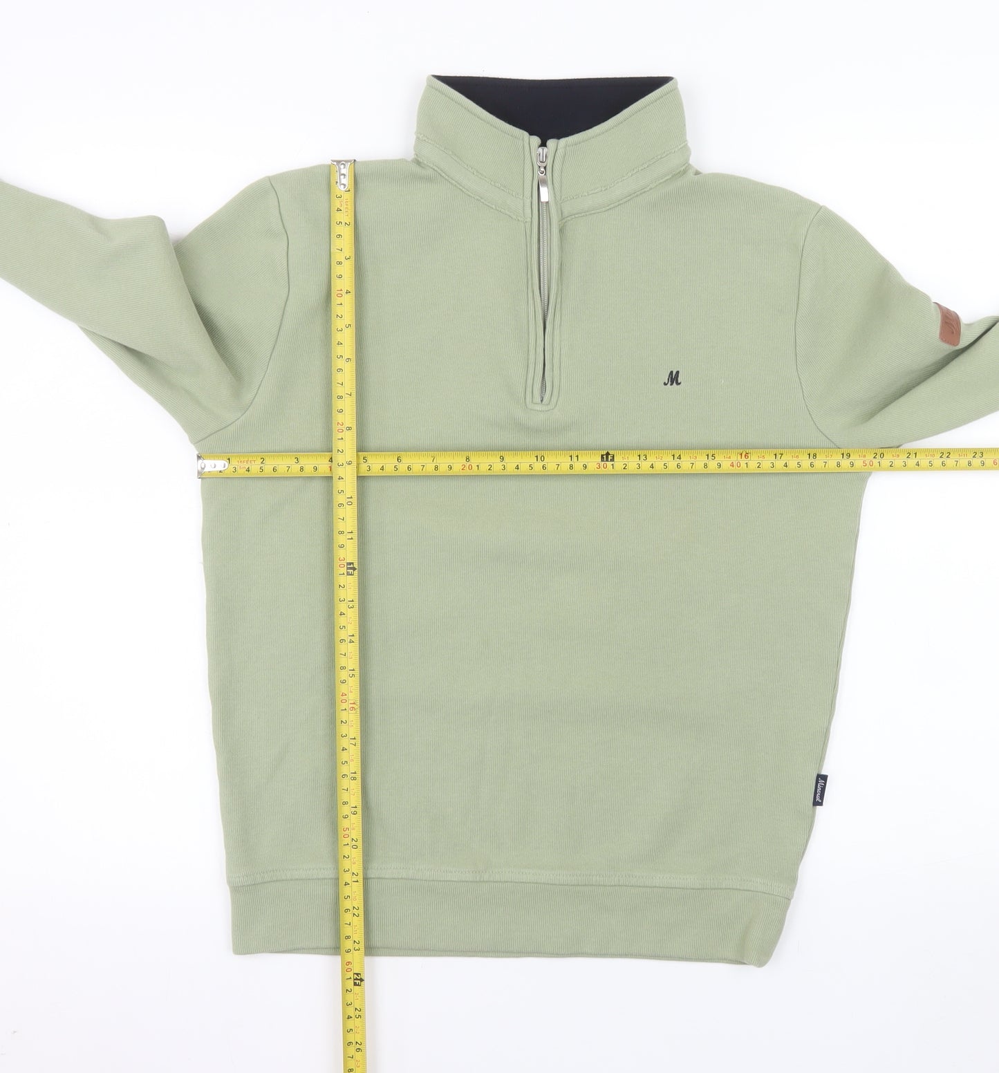 Mineral Men's Green 1/4 Zip High Neck Sweatshirt Size M