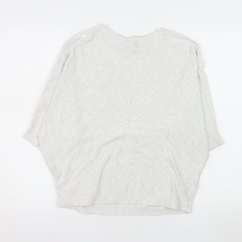 Phase Eight Women Grey L Poncho Shrug Lightweight Viscose Knit