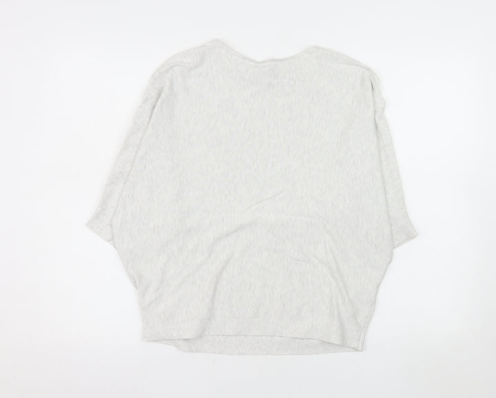 Phase Eight Women Grey L Poncho Shrug Lightweight Viscose Knit