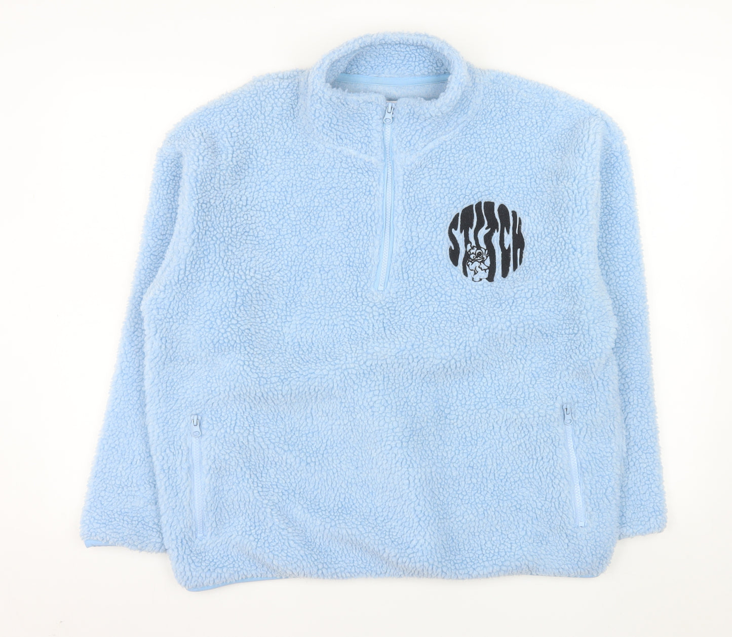 Disney Women’s Blue XS Fleece Stitch 1/4 Zip Jacket