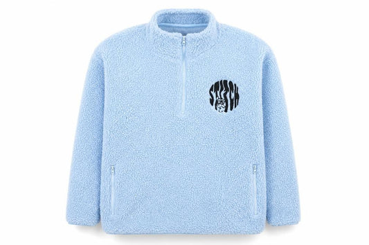 Front view of Disney Women’s Blue XS Fleece Stitch 1/4 Zip Jacket
