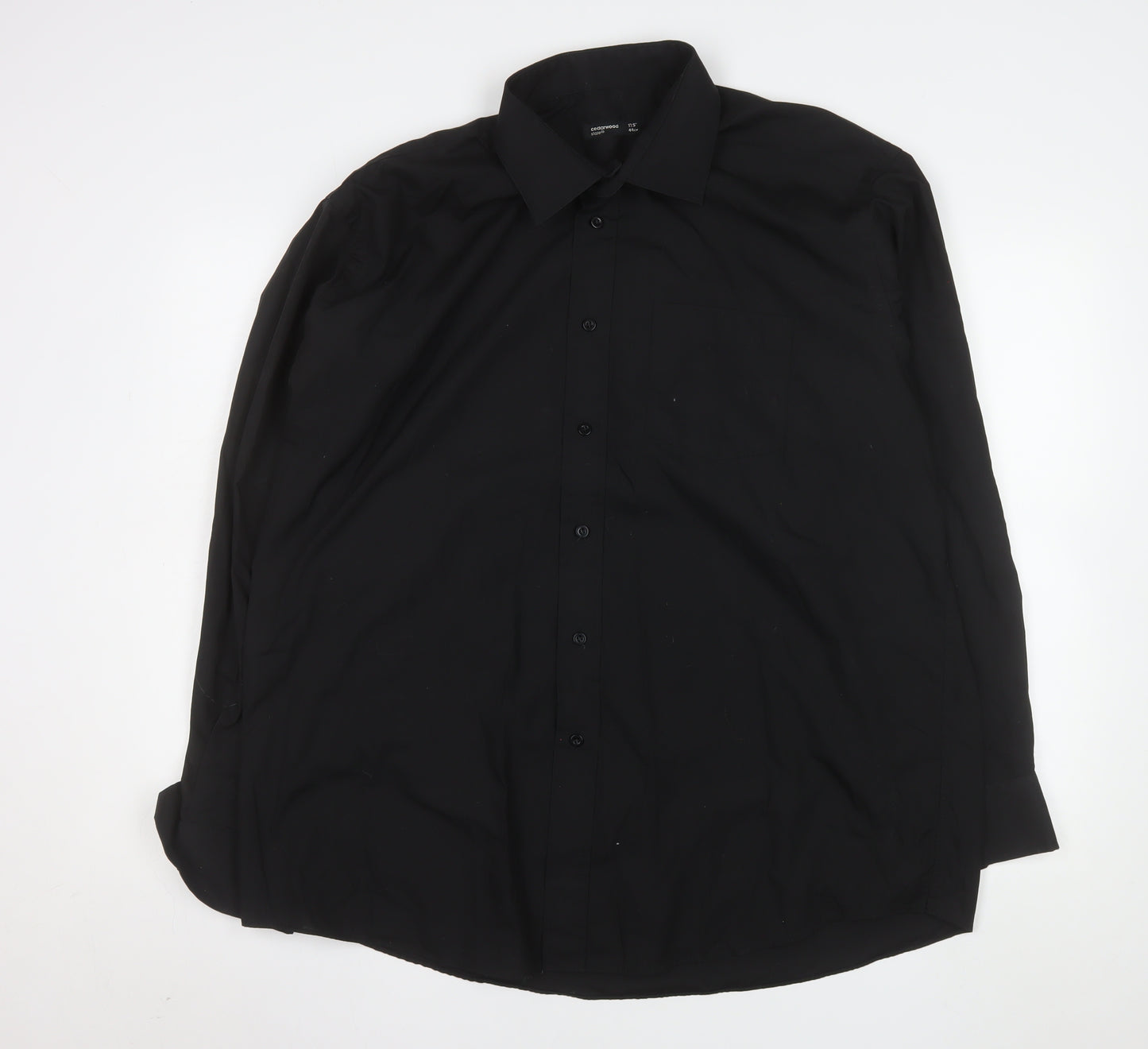 Cedarwood State Men's Black 17.5in Long Sleeve Button-Up Shirt