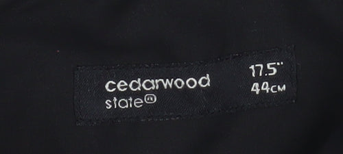 Cedarwood State Men's Black 17.5in Long Sleeve Button-Up Shirt