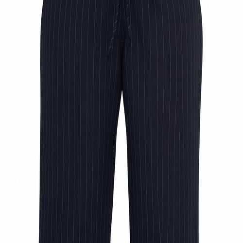 ONLY Women Navy Pinstripe Wide-Leg Trousers L/32 Polyester Blend
