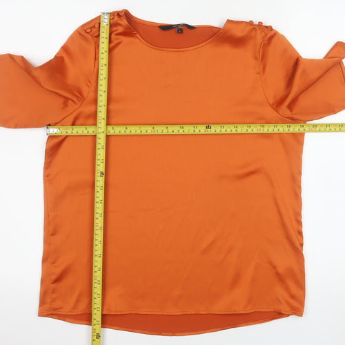 Vero Moda Women’s Orange Short Sleeve Satin Blouse Size S