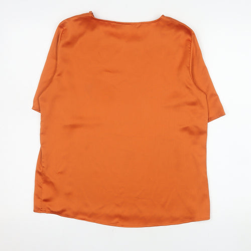 Vero Moda Women’s Orange Short Sleeve Satin Blouse Size S