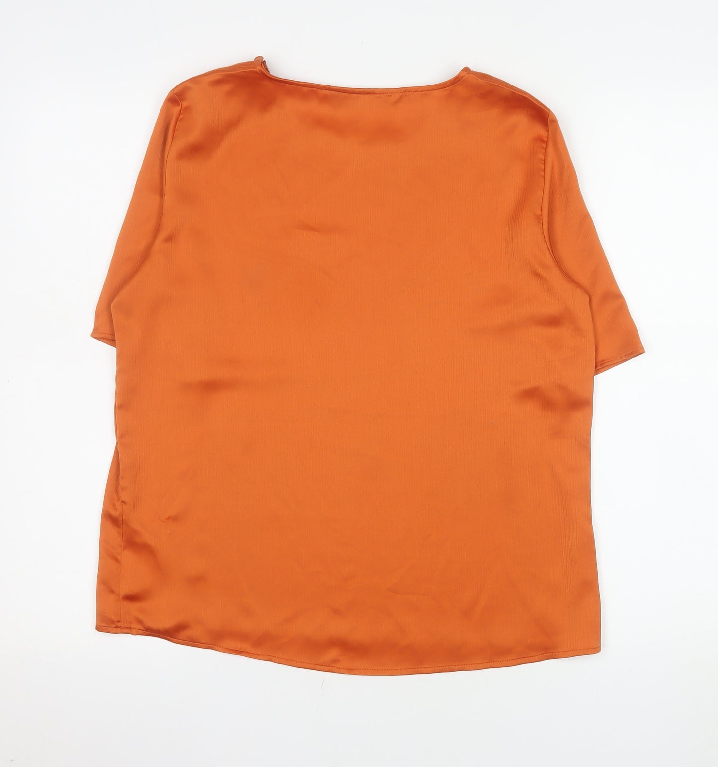 Vero Moda Women’s Orange Short Sleeve Satin Blouse Size S