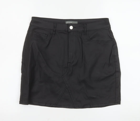 Primark Women’s Black Denim Short Skirt Size 12 Pencil Style