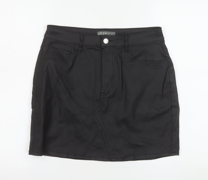 Primark Women’s Black Denim Short Skirt Size 12 Pencil Style