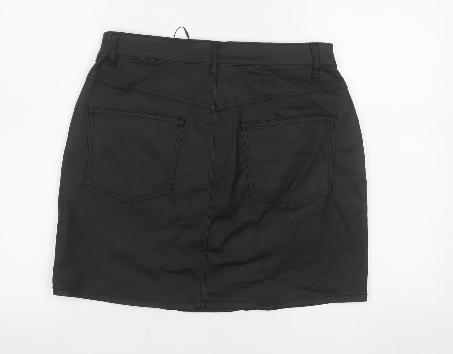 Primark Women’s Black Denim Short Skirt Size 12 Pencil Style