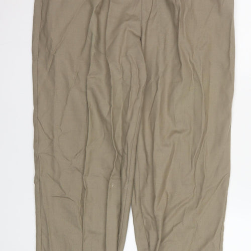 Applewood of Boston Women's Beige Pleated Trousers Size 14 Classic Fit
