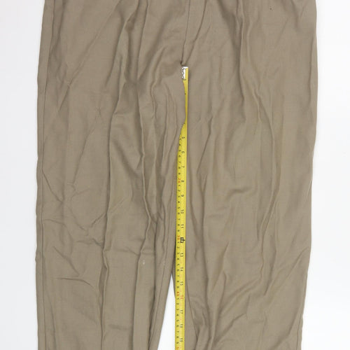 Applewood of Boston Women's Beige Pleated Trousers Size 14 Classic Fit