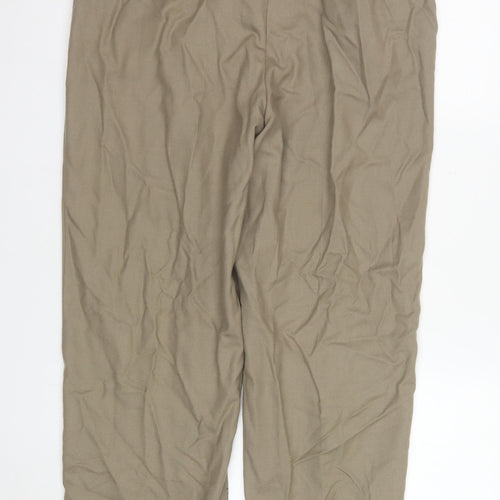 Applewood of Boston Women's Beige Pleated Trousers Size 14 Classic Fit