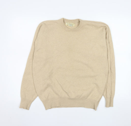Jane Justin Women's Beige 100% Cashmere Crew Neck Jumper L