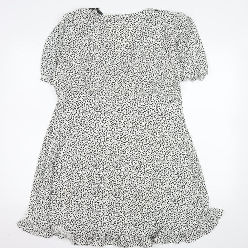 Dunnes Stores Women's White Floral Lace Trim Fit & Flare Dress Size 18