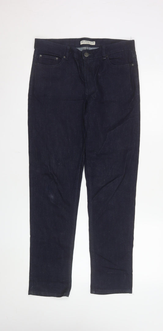 Marks and Spencer Women's Blue Relaxed Slim Straight Jeans Size 10