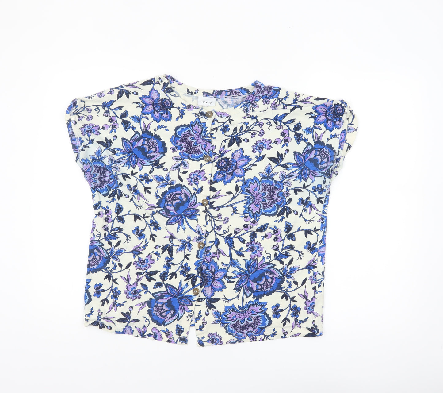 Next Women's Multicoloured Floral Cotton Blouse Size 16