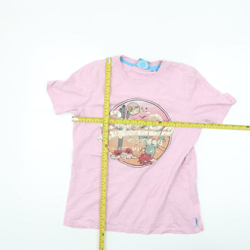 Superdry Women's Pink Graphic Cotton T-Shirt Size 8